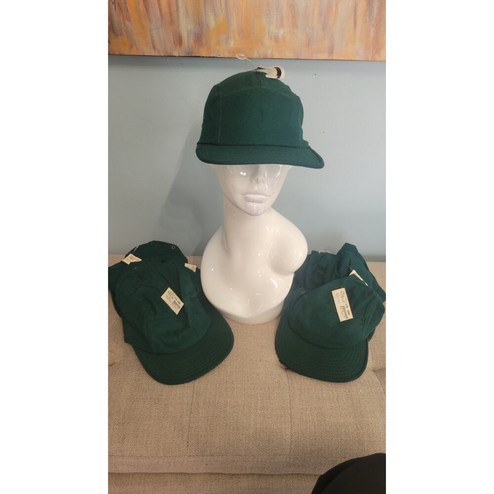 Vintage Green Wool 5-Panel Snapback Hat Made in USA RN30382 NOS FF Logo –...